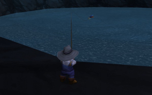 Calsh fishing in the Forlorn Cavern.
