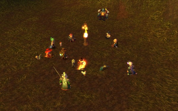 Gnomes around Dancing Flames