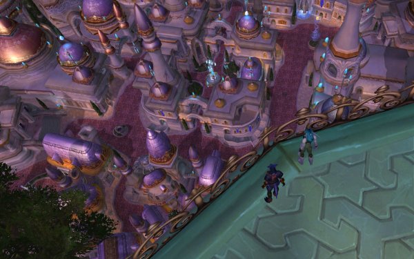 Kriysia and Desseral overlooking Dalaran from a balcony